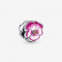PANDORA - Charm Viola del pensiero Rosa