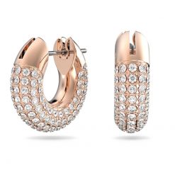 SWAROVSKI - ORECCHINI DONNA - Orecchini a cerchio Dextera Pavé placcato color oro rosa