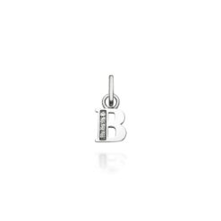 GIOVANNI RASPINI - CHARM - Mini Charm "B" Crystal in Argento 925 e zirconi