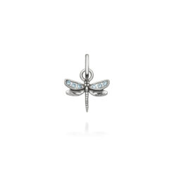 GIOVANNI RASPINI - CHARM - Mini Charm Libellula Crystal Celeste in Argento 925 e zirconi