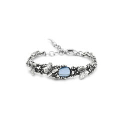 GIOVANNI RASPINI - BRACCIALE - Goccia Farfalle in Argento 925 e cristallo blu