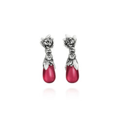 GIOVANNI RASPINI - ORECCHINI - Goccia Peonie in Argento 925 e cristalli rosa