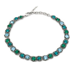 GIOVANNI RASPINI - COLLANA DONNA - Collana Blu Ivy Mare in Argento 925 e cristalli colorati