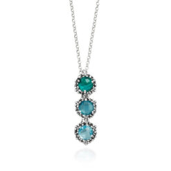 GIOVANNI RASPINI - COLLANA DONNA - Pendente Cascata Blu Ivy Mare in Argento 925  e cristalli colorati