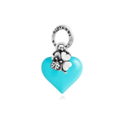 GIOVANNI RASPINI - CHARM - Cuore Lucky Azzurro in Argento 925 e resina