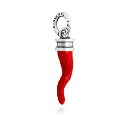 GIOVANNI RASPINI - CHARM - Corno Rosso Classico Piccolo in Argento 925 e resina