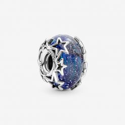 PANDORA - Charm Vetro di Murano Blu con Stelle