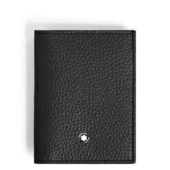 MONTBLANC - PELLETTERIA - PORTAFOGLIO MINI 4 TASCHE IN PELLE CON GRANA - NERO