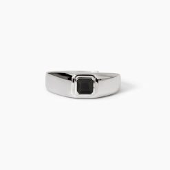 MABINA - ANELLO UOMO IN ARGENTO CON ZIRCONE NERO NEW RETRÒ