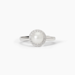 MABINA - ANELLO IN ARGENTO CON PERLA COLTIVATA MILANESIENNE