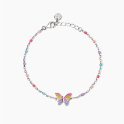 MABINA - BRACCIALE DA BAMBINA CON FARFALLINA SMALTATA BUTTERFLY