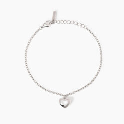 MABINA - Bracciale in argento con catena rolò e ciondolo a cuore FEELING