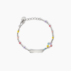 MABINA - BRACCIALE CON TARGHETTA INCIDIBILE E FIORELLINO BLOOM-TAG