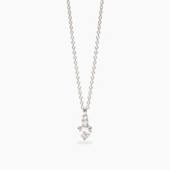 MABINA - COLLANA - Girocollo con pendente con zirconi taglio cuore Rouge bianca
