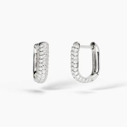 MABINA - ORECCHINI OVALI IN ARGENTO CON PAVÈ COUTURE