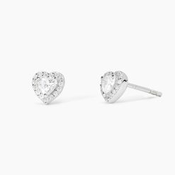 MABINA - ORECCHINI IN ARGENTO CON ZIRCONI TAGLIO CUORE LOVE AFFAIR