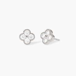 MABINA - ORECCHINI CON FIORE IN ZIRCONI JASMINE