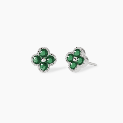 MABINA - ORECCHINI CON FIORE VERDE JASMINE