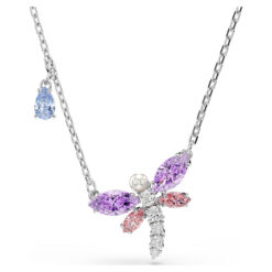 SWAROVSKI - COLLANA DONNA - Pendente Ariana Grande x Swarovski Taglio misto Libellula Multicolore Placcato rodio