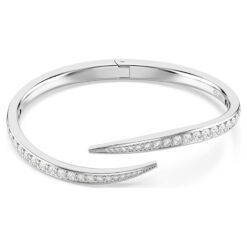 SWAROVSKI – Bracciale rigido Vienna Taglio Round, Cigno, Bianco, Placcato rodio