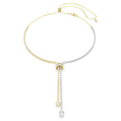 SWAROVSKI - COLLANA DONNA - Collana a Y Hyperbola Taglio Round, Nodo, Bianco, Mix di finiture