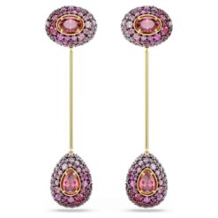 SWAROVSKI - Orecchini pendenti Sublima Taglio Pear, Rossi, Finitura oro 18K