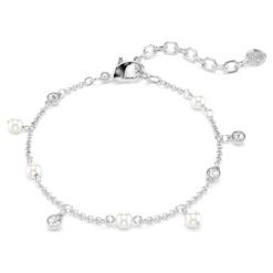 SWAROVSKI – Braccialetto Imber Crystal Pearl, Taglio Round, Bianco, Placcato rodio
