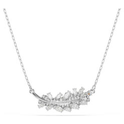 SWAROVSKI - COLLANA DONNA - Pendente Vienna Taglio misto, Piuma, Bianco, Placcato rodio