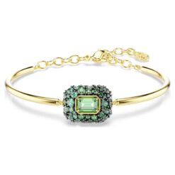 SWAROVSKI – Bracciale rigido Sublima Taglio ottagonale, Verde, Finitura oro 18K
