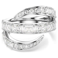 SWAROVSKI - Anello Vienna Taglio misto, Cigno, Bianco, Placcato rodio