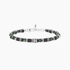 KIDULT - BRACCIALE UOMO CON PIETRE E SCRITTA MAI MOLLARE!