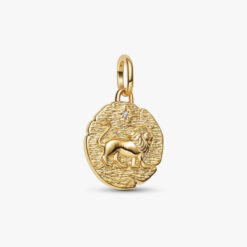 PANDORA - Charm Medallion Leone "Vita Veritas Virtus" Placcatura in Oro 14k