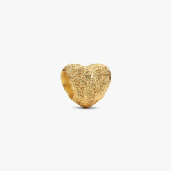 PANDORA - Mini Charm Cuore effetto diamantato Placcatura in Oro 14k