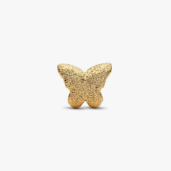PANDORA - Mini Charm Farfalla effetto diamantato Placcatura in Oro 14k