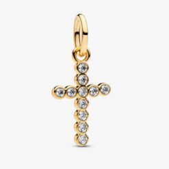 PANDORA - Charm Pendente Croce Luminosa Placcatura in Oro 14k