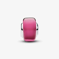 PANDORA - Charm mini in vetro di Murano rosa