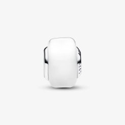 PANDORA - Charm mini in vetro di Murano bianco