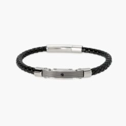 KIDULT - BRACCIALE CON LAB LEATHER E PIASTRA CENTRALE