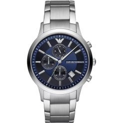 ARMANI - OROLOGIO UOMO - CRONOGRAFO CON QUADRANTE DOBLE BLU CON CINTURINO IN ACCIAIO INOSSIDABILE