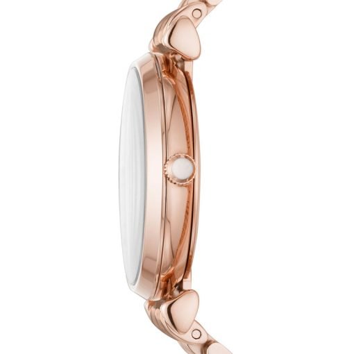ARMANI - OROLOGIO DONNA - SOLOTEMPO IN ACCIAIO INOSSIDABILE CON FINITURA LUCIDA DI COLORE ORO ROSA QUADRANTE DI COLORE BIANCO E IMPREZIOSITO DA CRISTALLI - immagine 3
