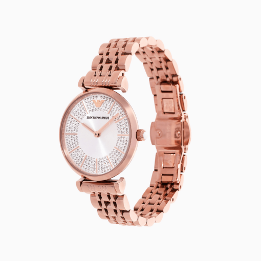 ARMANI - OROLOGIO DONNA -OROLOGIO AL QUARZO CON DUE LANCETTE E CINTURINO IN ACCIAIO INOSSIDABILE CON PLACCATURA ORO ROSA - immagine 2