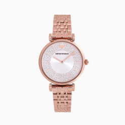 ARMANI - OROLOGIO DONNA -OROLOGIO AL QUARZO CON DUE LANCETTE E CINTURINO IN ACCIAIO INOSSIDABILE CON PLACCATURA ORO ROSA