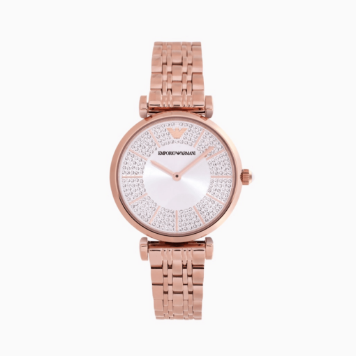 ARMANI - OROLOGIO DONNA -OROLOGIO AL QUARZO CON DUE LANCETTE E CINTURINO IN ACCIAIO INOSSIDABILE CON PLACCATURA ORO ROSA