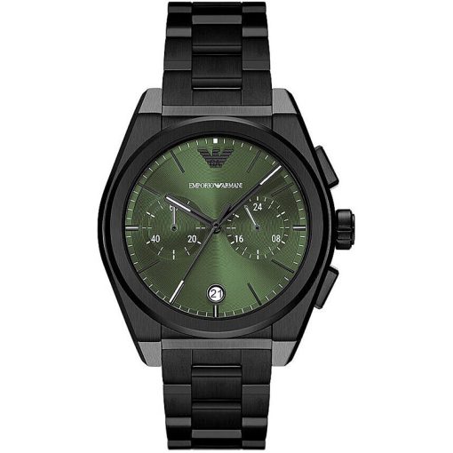 ARMANI - OROLOGIO UOMO - CRONOGRAFO PVD NERO 43MM QUADRANTE VERDE