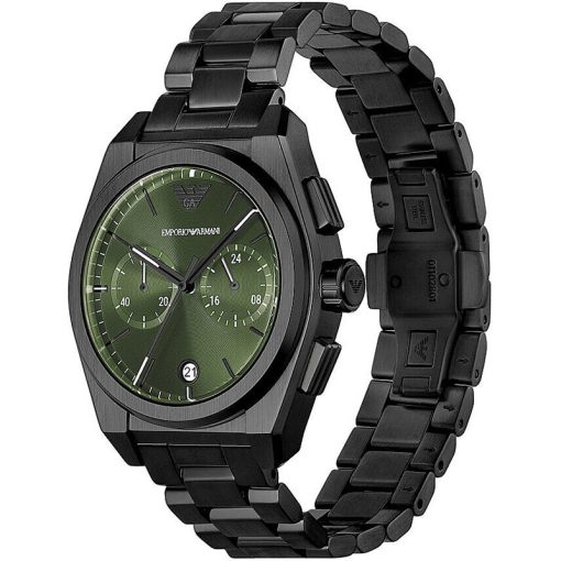 ARMANI - OROLOGIO UOMO - CRONOGRAFO PVD NERO 43MM QUADRANTE VERDE - immagine 4