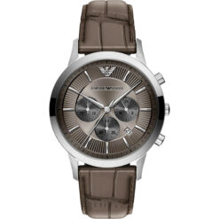 ARMANI - ARMANI - Orologio cronografo in acciaio inossidabile cinturino in pelle marrone - AR11821
