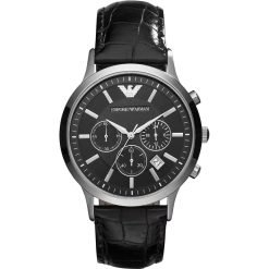 ARMANI - OROLOGIO UOMO - CRONOGRAFO COLLEZIONE RENATO FALL 10 QUADRANTE NERO E CINTURINO IN PELLE