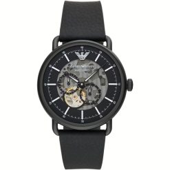 ARMANI - OROLOGIO UOMO - MECCANICO AVIATOR AUTOMATICO NERO