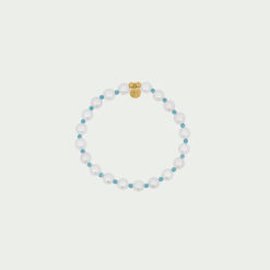 RUE DES MILLE - CharmBar - Bracciale Perla e zirconi milky turchesi
