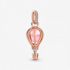 PANDORA - Charm pendente Mongolfiera rosa scintillante
